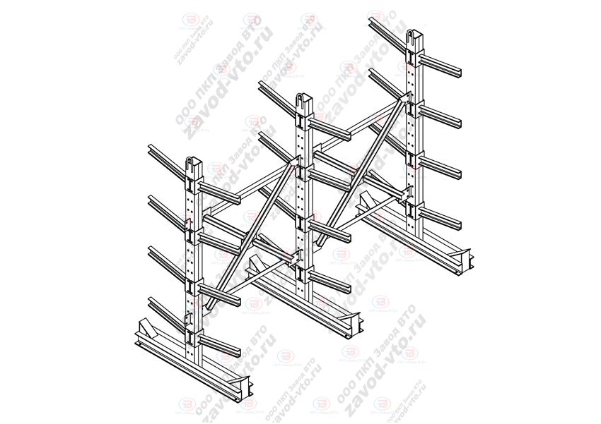 Стеллаж для металлопроката чертеж